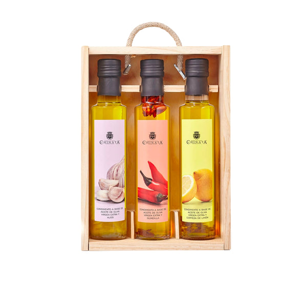 3 flessen spaanse olijfolie geschenkkist