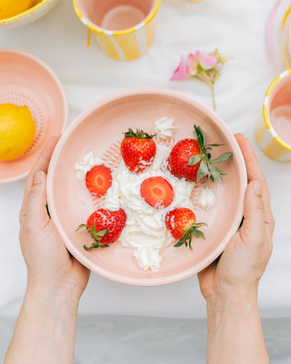 Raspkom keramisch Valentina – Vintage Roze/Geel