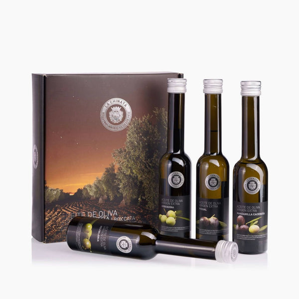 Spanisches Olivenöl Probierbox 4 Flaschen - La Chinata Extra Vergie Olivenöl