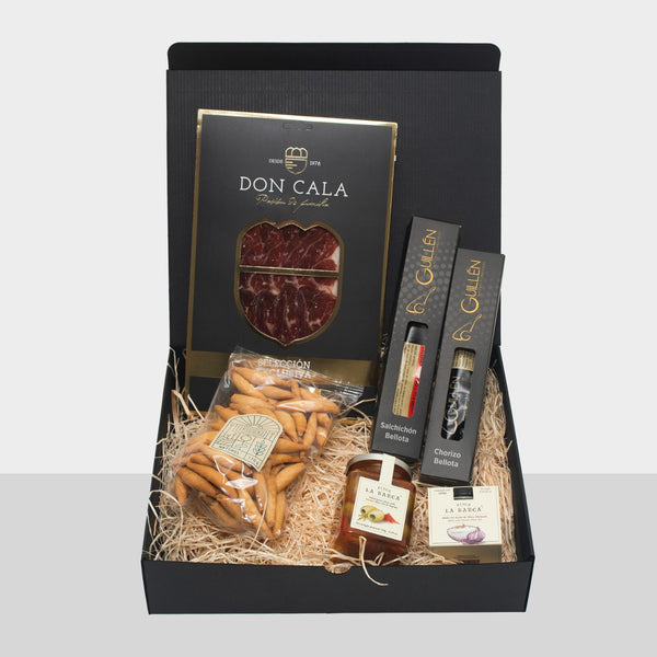 Paket Iberico - Jamón Iberico, Picos, Olivenöl, Oliven und Aioli